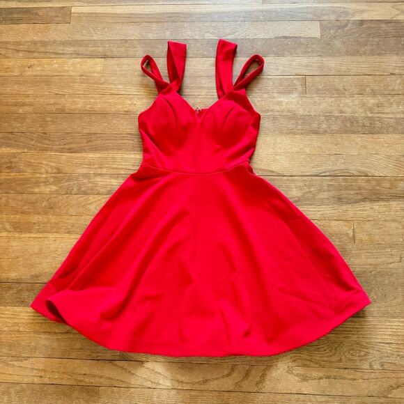 Sequin Hearts red off the shoulder fit & flare mini dress juniors size 1 b16 - Picture 1 of 4